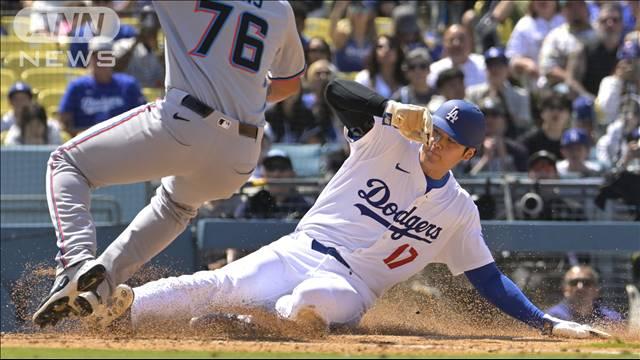 ドジャース大谷翔平 フェンス直撃のスリーベースヒット！9個目の盗塁も