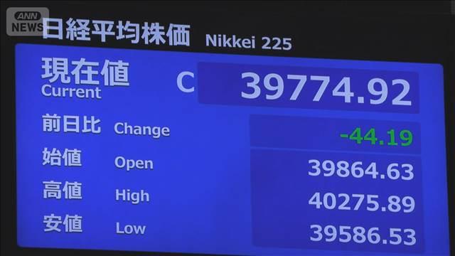 参院選後の株価　一時400円高もマイナスに転じる　44円安で取引終了