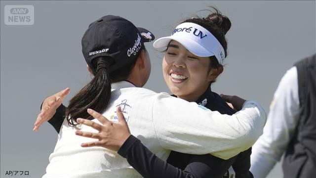 山下美夢有が単独首位に浮上　竹田麗央が3打差の2位　ゴルフ・全英女子オープン2日目