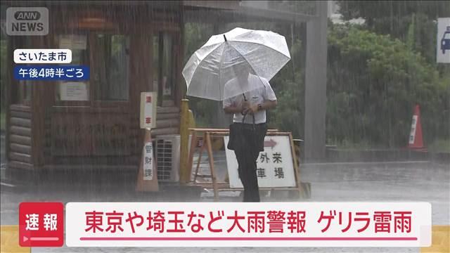 【速報】東京地方に大雨・洪水警報　千葉県北西部、埼玉県南部に大雨警報　気象庁