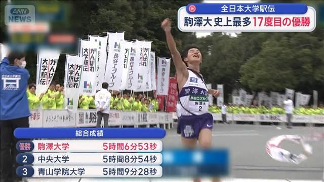 全日本大学駅伝　駒澤大優勝
