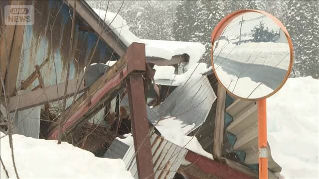 積雪で車庫が倒壊 男性心肺停止/除雪中に転落か 水路で見つかった高齢女性が死亡