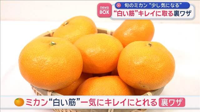 “白い筋”キレイに取る裏ワザ　旬のミカン“少し気になる”