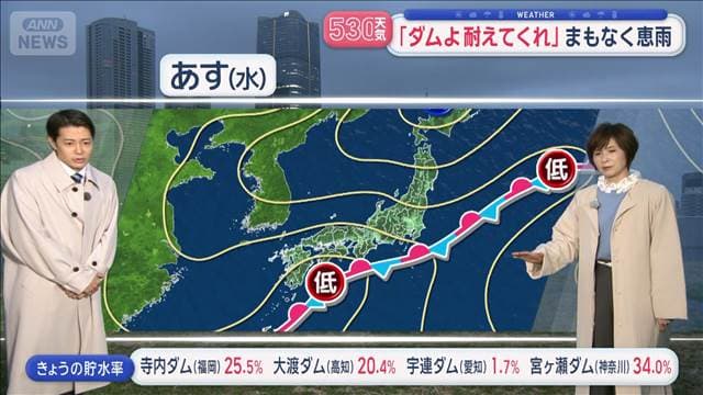 【全国の天気】雨雲列島横断　少雨解消へ　九州や関東 あす通勤時に本降り