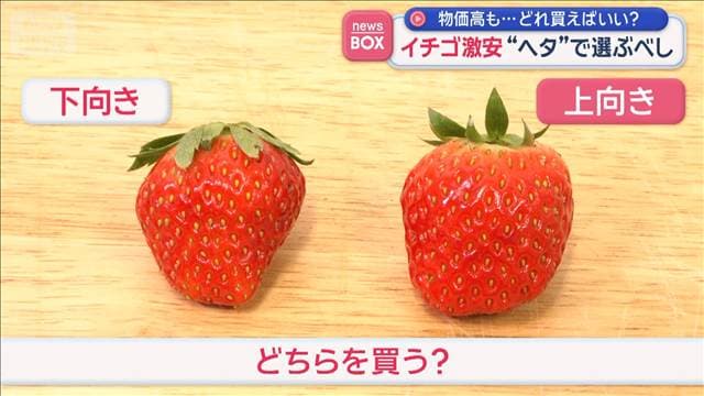 昨今お買い得のイチゴの選び方 「ヘタ」が上向きか否か見るべし
