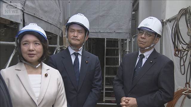 中道・立憲・公明 原油高騰の影響受ける建設現場を視察