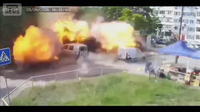 ロシアのドローンが着弾　2人死亡　瞬間の映像がカメラに…ウクライナ・ザポリージャ
