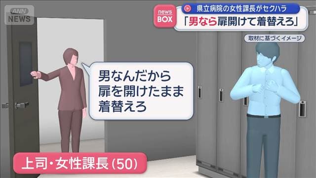 「男なら扉開けて着替えろ」　県立病院の女性課長がセクハラ