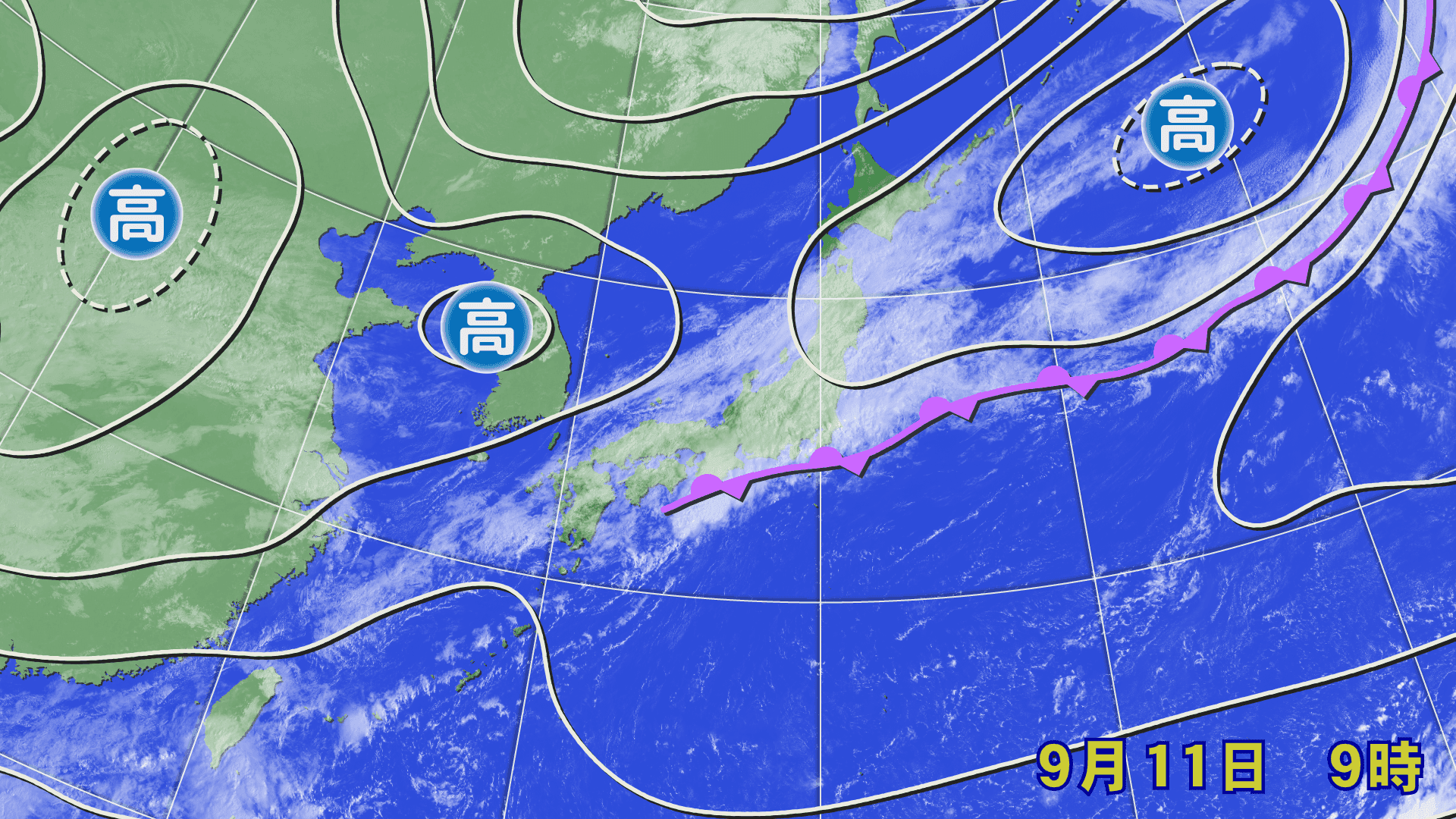 週末から秋雨前線でスッキリしない天気に
