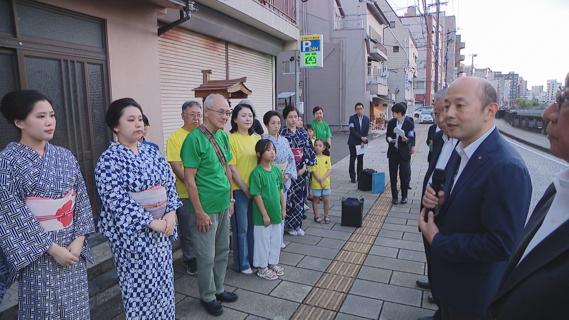 「長崎くんち」演し物の稽古に励む踊町　市長が激励