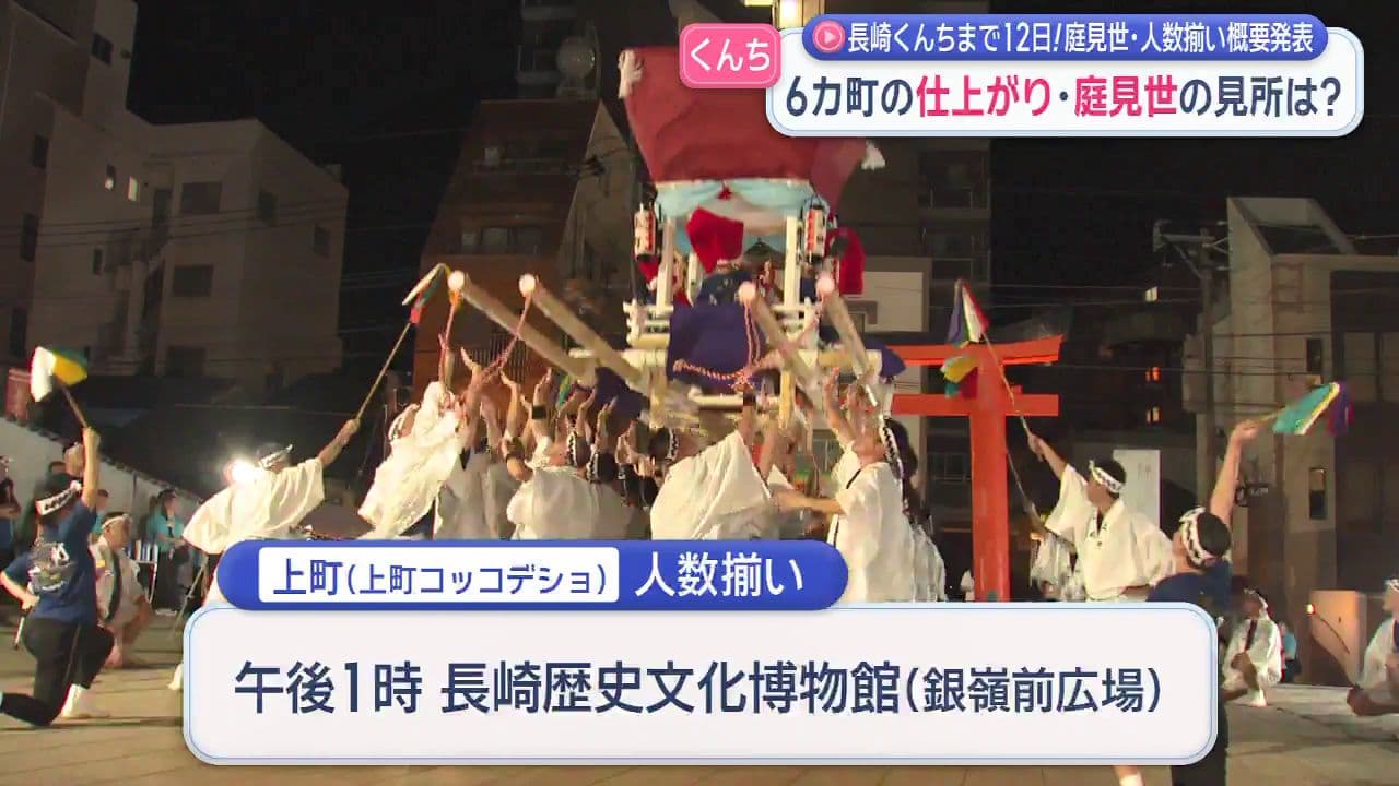 長崎くんちまで12日！庭見世・人数揃い概要発表　6カ町の仕上がり・庭見世の見所は？