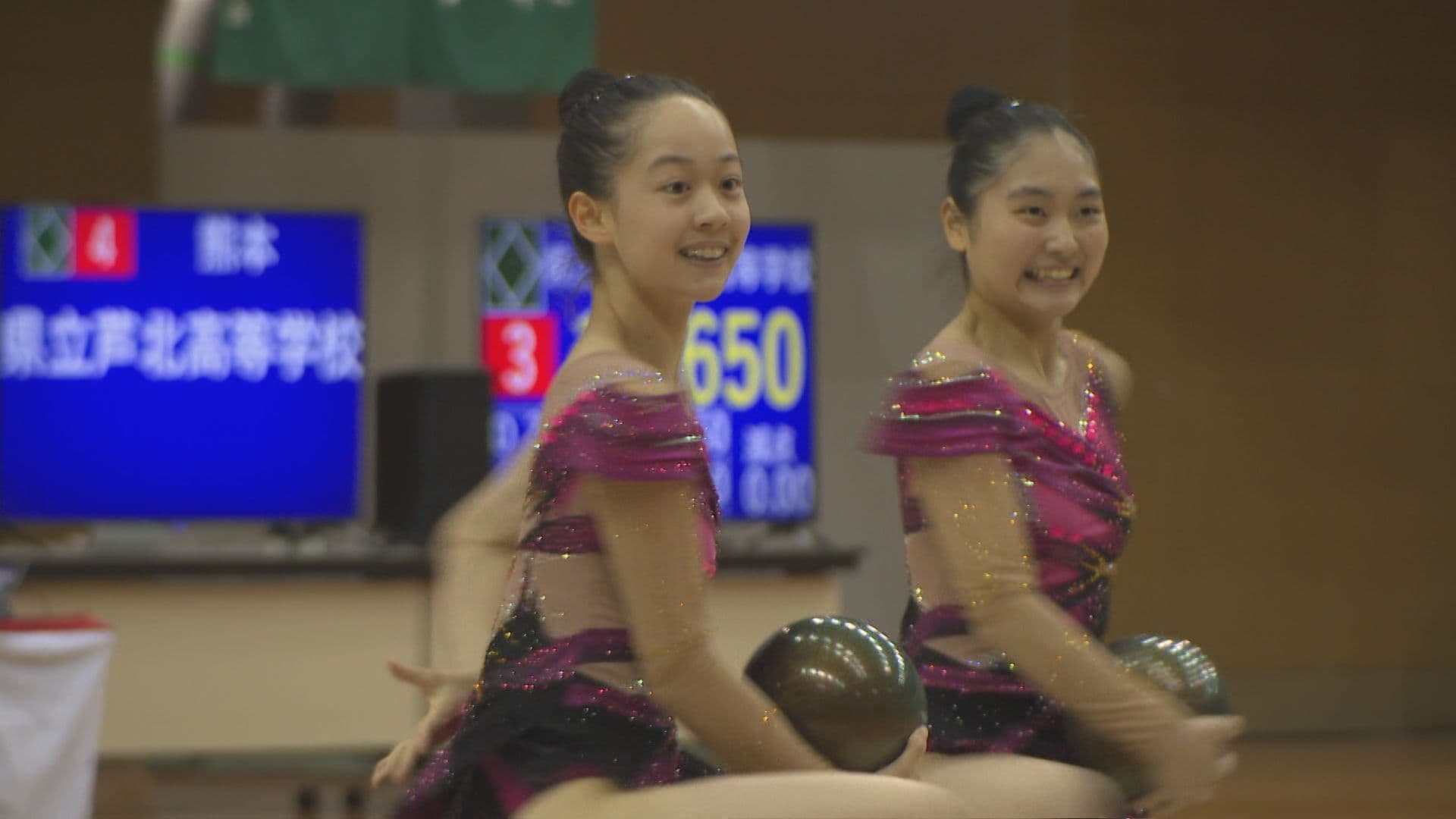 【新体操】全九州高校大会 女子団体競技に鶴鳴と活水が出場