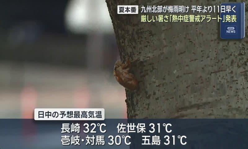 九州北部が梅雨明け 平年より11日早く 厳しい暑さ「熱中症警戒アラート」発表