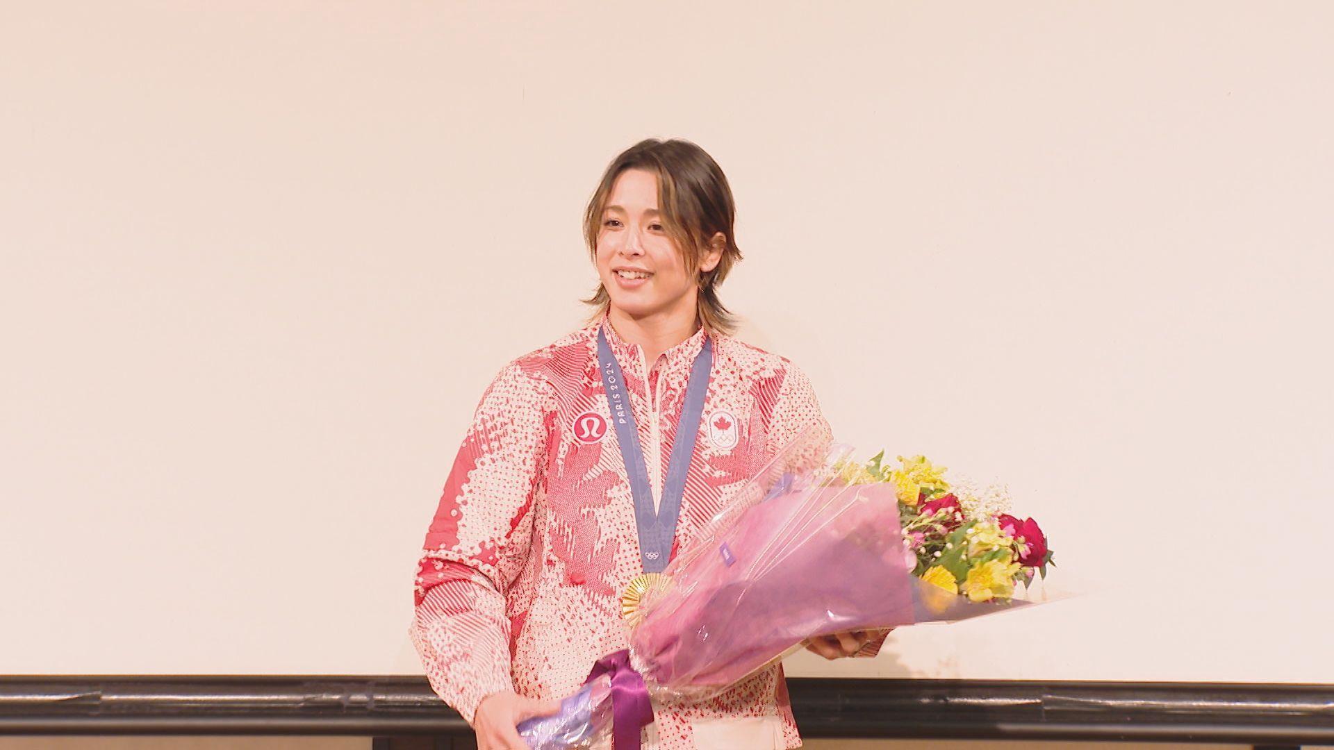 パリオリンピック柔道女子５７ｋｇ級で金メダル 出口クリスタ選手が長崎市で報告会