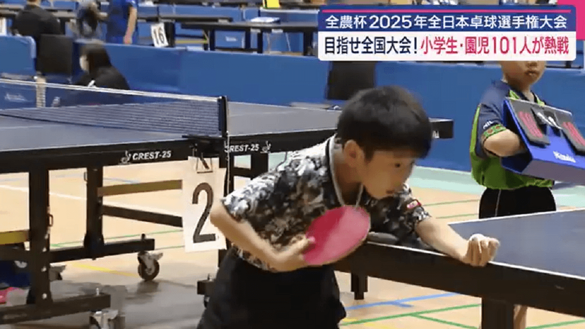 優勝者には「長崎和牛ロースステーキ」小学生と園児101人が挑む　全農杯全日本卓球選手権大会