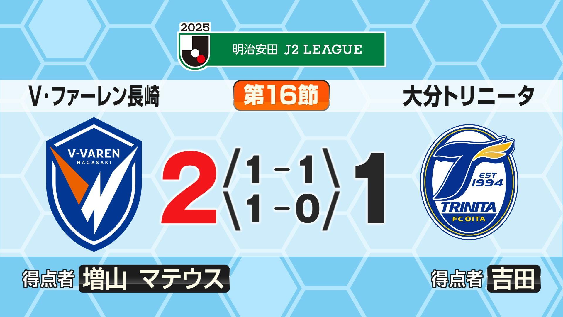 【V長崎】エース・マテウスが決勝点！アウェーで大分に2対１で勝利