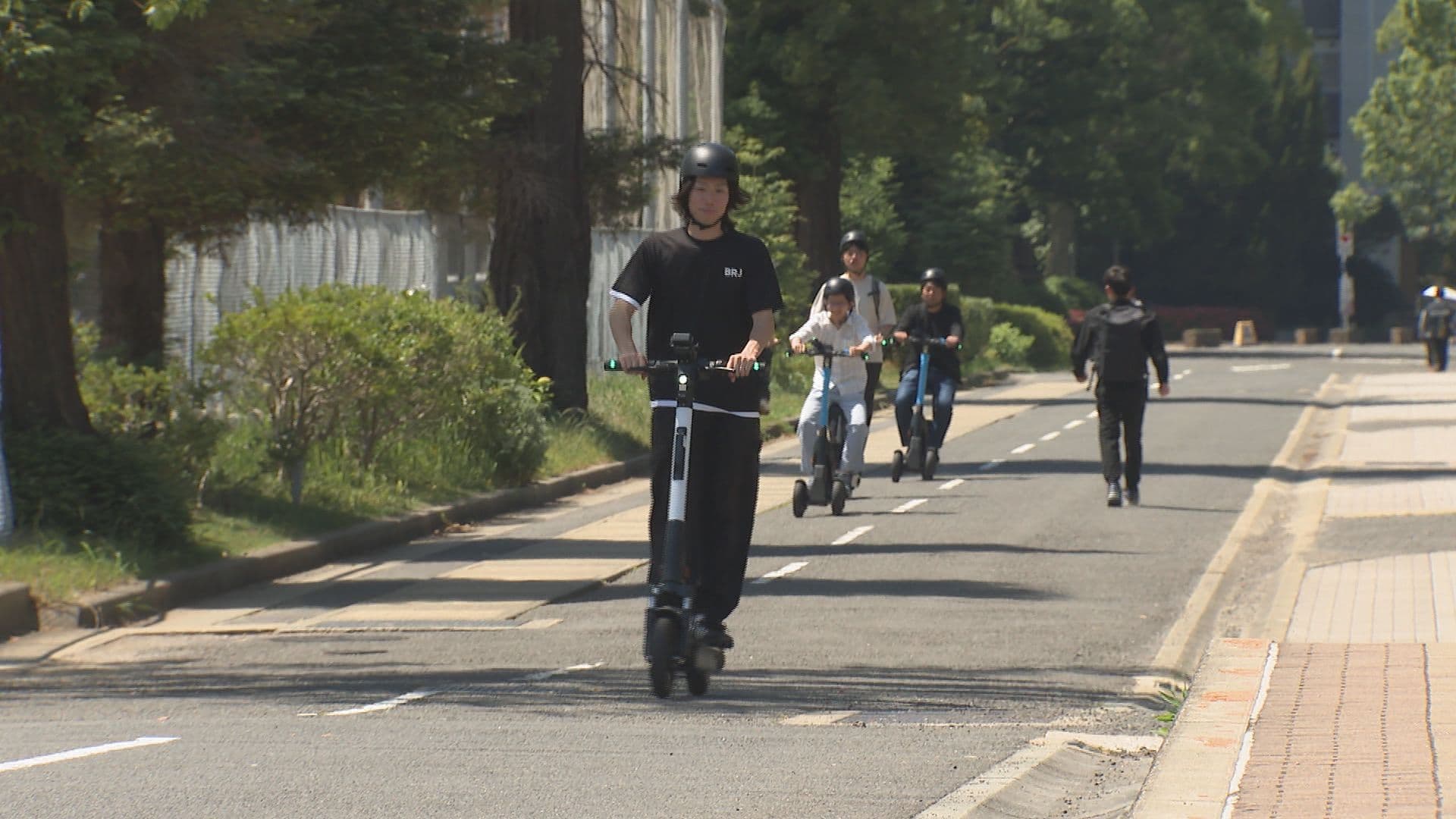 長崎大で電動キックボードの試乗会