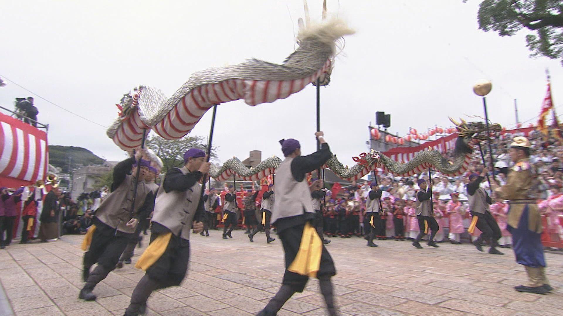 【長崎くんち前日奉納踊】七番町･五嶋町「龍踊」