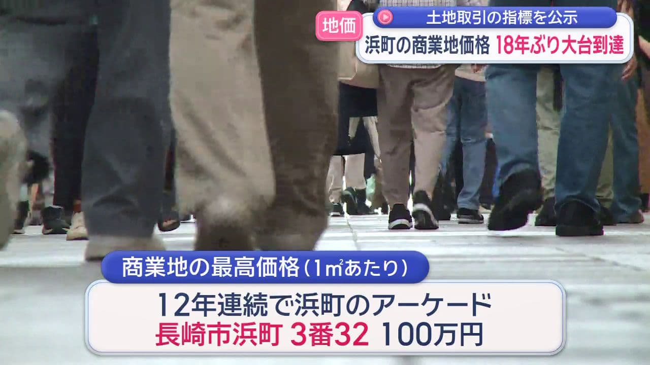 土地取引の指標を公示　浜町の商業地価格18年ぶり大台到達