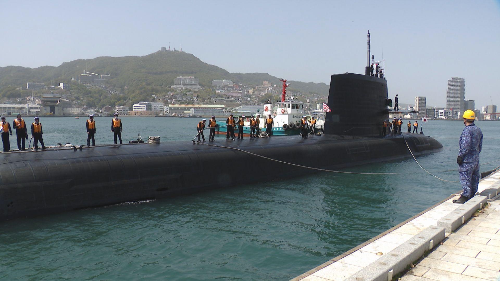海上自衛隊最大級の潜水艦「はくげい」長崎港に初入港 30日に上甲板に乗れるイベントも