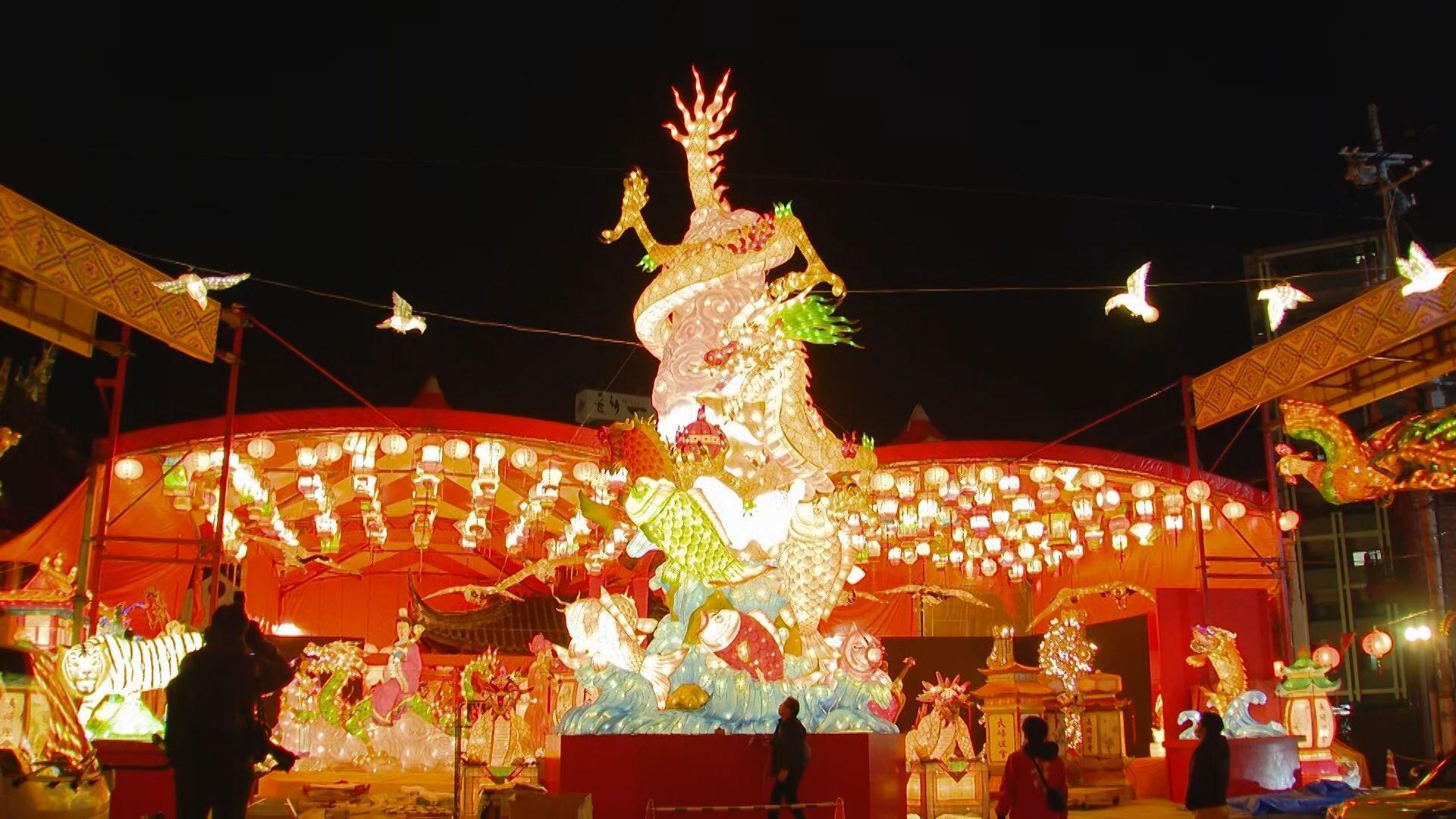試験点灯で長崎の街が極彩色に　４年ぶり通常開催ランタンフェスティバル9日開幕